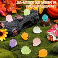 5/10/30/50Pcs Luminous Mini Resin Hedgehogs Cute Miniature Hedgehog Figures Glow In The Dark,Tiny Resin Hedgehogs Animals For Micro Landscape DIY Home Outdoor Decor(Random Color),,Mini Figures Collection - Multicolor - View 4