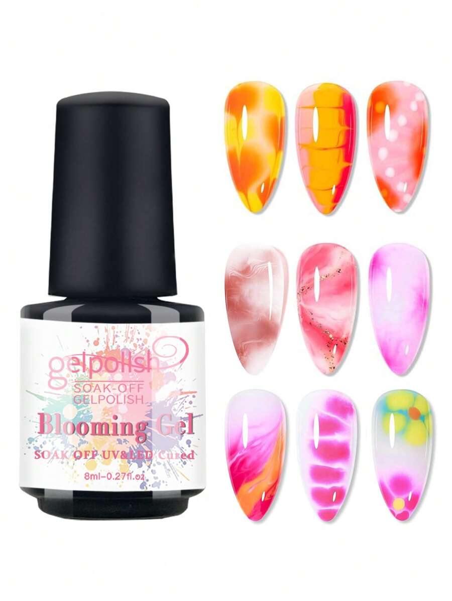 GELPOLISH 绽放凝胶指甲油，透明UV LED花朵凝胶，打造大理石、天然石材、水彩花卉印花效果，可卸除凝胶美甲DIY设计，女士美甲艺术礼物 - 無色 - 查看 1
