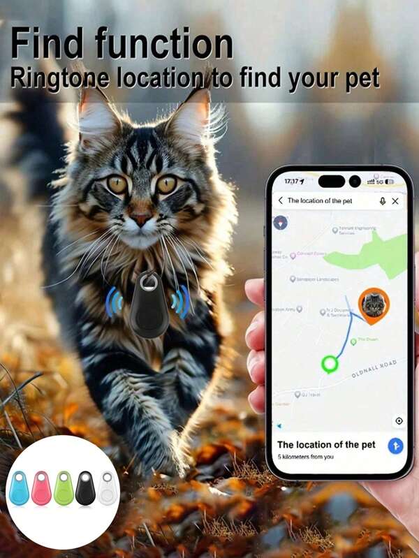 1 Stück GPS-Tracker Mini, modischer Haustier-Anti-Verlust-Alarm, drahtloser Schlüsselfinder, Ortungsgerät mit Erinnerungsfunktion und Selbstauslösesteuerung