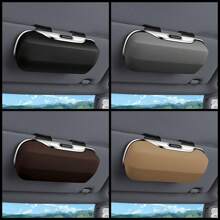 Portable Car Glasses Case, Car Driving Glasses Holder, Sunshade Glasses Box, Black Color