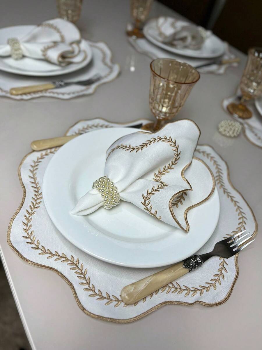 Mr Dias Napkin Rings - Bege Paris Bord Dour - Ver 1