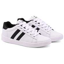 Kit 2 Unisex Casual Super Comfortable Sneakers Premium Line - 白/黑+黑/白 - 查看 5