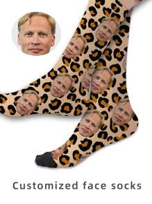 1 Pair Custom Face Socks, Custom Photo Sock, Custom Printed Socks, Personalized Funny Face Socks, Custom Picture Socks, Put Any Face On The Socks, Anniversary Gift, Valentine Gift, Birthday Gift, Wedding Gift, Mother's Day Gift, Father's Day Gift, Best Friend Gift, Gift For Mom/Dad, Gift For Girlfriend/Boyfriend, Gift For Her/Him - Multicolor - View 4