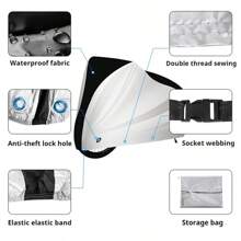 190T Polyester Taffeta Bike Cover, Electric Bicycle All Weather Protection Dustproof Sunshade Cover
