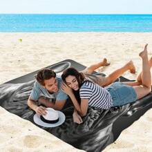 1PC Oversized Polyester Beach Towel, French Bulldog Pattern, Summer, Home Decoration, Quick Drying Without Sand, Suitable For Travel, Yoga, Camping And Swimming, Essential Gift For Vacation, Swimming Pool Towel Camping, Adult Men And Women's Essential Beach Gift Summer,Holiday Bathroom Decor
