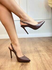 Women's Open Toe Pumps With 11cm Heel Angela Galvão 2 - Cà phê nâu - Xem 1