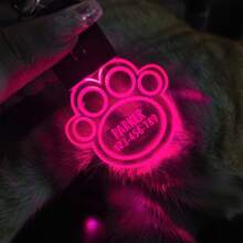 1PC Light Up Dog Paw Tag - Color Changing - Stocking Stuffer - LED Bone Tag - Acrylic Name Tag