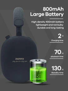 REMAX Remax Bluetooth Headphones Over Ear With Built-In Microphone, Multi-Angle Adjustment, 70 Hours Super Long Playtime Wireless Headphones, Foldable Lightweight Headset, With AI Assistant, Premium Gift For Friend, Classic Best Seller Of Store(Black/Blue)