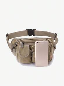 Fashionable Niche Design Multifunctional Large Capacity Practical Wear-Resistant Solid Color Waist Bag, Casual And Lightweight Multi-Layer Pocket Change Cash Register Storage Bag, Suitable For Outdoor Sports, Climbing And Fishing, A Holiday Gift For Men.