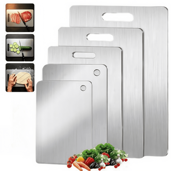 1 件优质不锈钢切菜板套装 - 耐用、易于清洁、适合厨房、节省空间、防锈、适用于食物