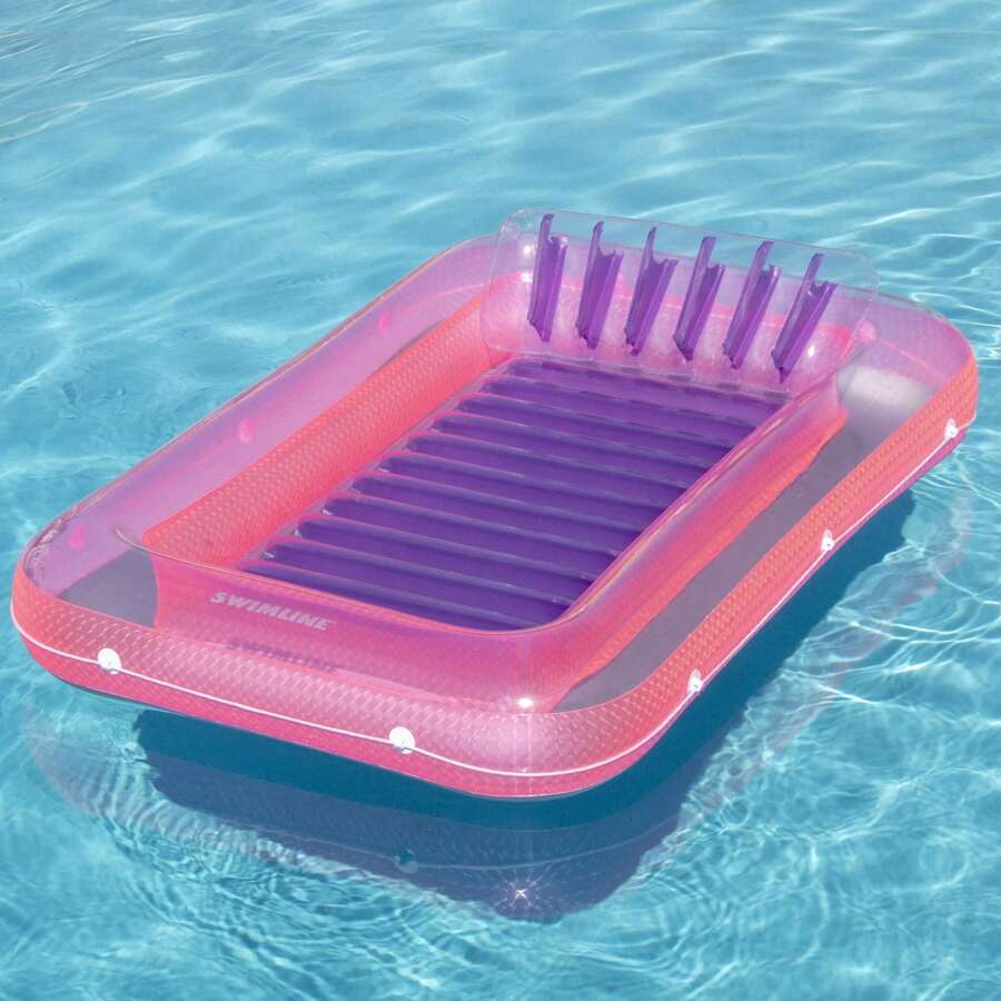 Inflatable Pink And Purple Water Sports Tub Pool Raft Lounger 12-Inch ...