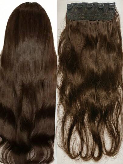 Clip In Hair Extensions 1 Pc Body Wave Wavy Human Hair Clip Hair One Piece Clip In Hair Extensons With 5 Clips Wavy Hair Pieces For Women Girls Hair Clips Hair Accessories Halloween Christmas