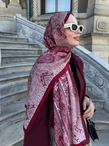 1 pieza Accesorio de abaya para mujer, estilo retro elegante y bohemio tipo palacio, pañuelo/hiyab, adecuado para atuendo diario y vestidos