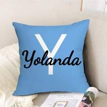 1pc Custom Personalized Throw Cushion Cover, Zippered Polyester Pillowcase, Machine Washable, Decorative Print For Various Room Types, Ideal Gift For Birthdays, Christmas, Valentine's - Office & Home Sofa Accent
