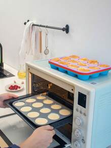 1 Piece Silicone Muffin Pan-12 Cup Muffin Cupcake Baking Pan, Non-Stick Silicone Cupcake Molds For Baking Muffin, Cake, Tart, Bread, Brownie (Grey) - Grey - View 5