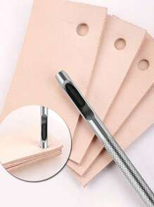 Juego de 4 perforadores de agujeros para cinturones (2.5 mm + 3 mm + 3.5 mm + 4 mm) Kit de perforadores de agujeros redondos para, correas de reloj, bolsas de cinturón, herramientas manuales galvanizadas multiusos para bricolaje