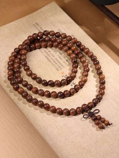 108pcs Agarwood Bead Bracelet, Buddhist Prayer Beads Bracelet, Jewelry Gift For Men & Women, DIY Beaded Bracelet