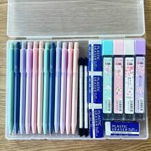 Juego de 6 lápices mecánicos pastel artísticos y versátiles, con punta retráctil de 0.5/0.7mm y agarre cómodo, ligero y perfectamente equilibrado para el arte y la escritura de vuelta a la escuela