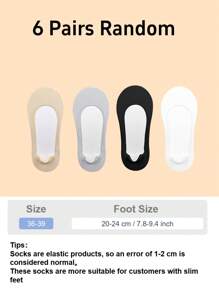 6 paia casuali di calzini da donna con fondo morbido in spugna, ammortizzati e confortevoli, senza caviglia, adatti per qualsiasi scarpa, per l'estate