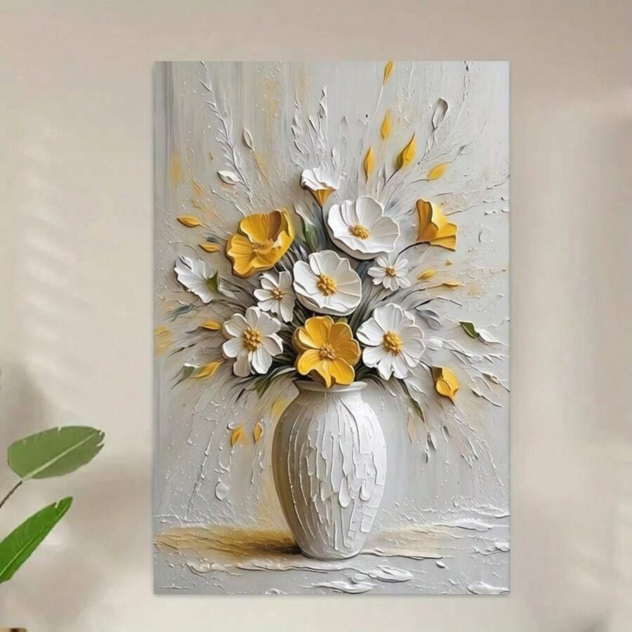 1PC Elegant Flowers Canvas Art Print, No Framed Wall Arts Decoration For Living Room, Bedroom, Kitchen, Office, Cafe - Ideal Birthday And Holiday Gift, Art Botanical Flowers Posters Gifts Graduation