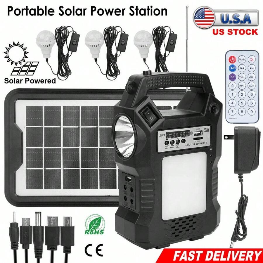 Portable Power Station Solar Generator Panel Power Bank Outlet Camping Emergency - 1 - 查看 1