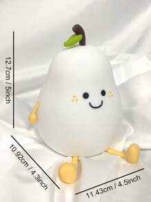 Luz lámpara de silicona con diseño de fruta de pera de dibujos animados, con 7 colores de luz diferentes para cambiar libremente, se puede usar como decoración de dormitorio, regalo lindo, regalo de fiesta, etc.