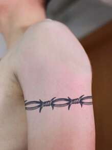 1 hình xăm tạm thời sọc gai hình xăm bán vĩnh viễn không thấm nước chống mồ hôi kéo dài trong 1-2 tuần nước ép thảo dược thực tế chống ma sát không phản quang giả màu đen hình xăm giả cho nam và nữ hình dán hình xăm cho cánh tay, ngực, chân, bụng, eo, ngón tay, cổ nghệ thuật cơ thể hiện đại - màu đen - Xem 3