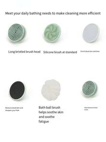 Cepillo de ducha eléctrico multifuncional, cepillo de ducha exfoliante profundo, cerdas suaves de alta calidad, masajea suavemente la piel, 6 cabezales de cepillo estándar, se pueden reemplazar a voluntad, 3 modos de baño, carga USB, equipado con una batería de 1200 MAh, duradero, cabezal de cepillo de silicona. El mango se puede desmontar, fácil de almacenar, certificación IP67 a prueba de agua, es una herramienta ideal para bañarse y masajearse. - Dorado - Ver 10