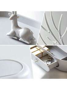 Schmuckständer, Schreibtisch-Ablagefach, Hirschgeweih-Baum-Ablageständer, Hirschgeweih-Schmuckständer mit Griffen, Baumturm für Ohrringe, Halsketten und Ringe, schmiedeeiserne Anhänger und Haarbänder und Accessoires, Halsketten-Display, Geschenk zum Valentinstag