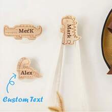 Cartoon-Style Solid Wood Hooks That Can Have Names Customized On Them. They Are Extremely Convenient As They Are No-Drill And Can Be Mounted On The Wall. They Are Especially Suitable For Being Used As Door Handles For Children's Drawers And Cabinets, And They Are Truly A Must-Have For Organizing Clothes And Hats.