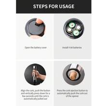Electric Wine Bottle Opener, Ideal For Parties And Wine Enthusiasts - Kitchen Gadget Gift, Easy Corkscrew & Decanter, Battery-Operated (Batteries Not Included). Available In Set And Single Unit Versions. Set Includes: Bottle Opener, Foil Cutter, Pourer, Pull-Out Vacuum Stopper, Storage Base.
