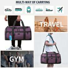 Borsone Palestra Uomo Donna 40-55L Impermeabile Borsone da Viaggio Grande con Asciugamano Palestra e Scomparto Scarpe Duffel Bag Borsa Sportiva Nuoto
