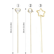 Metal Bouquet Clip, Gold Heart-Shaped Flower, Star, Round Photo Clip, Memo Information Flower Bracket, Very Suitable For Weddings And Birthday Parties