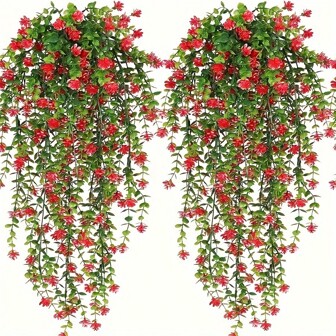 4 piezas de 30 Pulgadas/76 cm Plantas trepadoras artificiales colgantes, decoración multicolor DIY adecuada para el hogar, jardín, mesa, sala de estar, boda, fiesta, centro de mesa del Día de San Valentín, regalo, plantas de plástico resistentes a los rayos UV