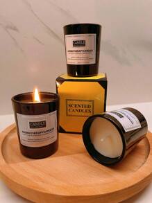 1 PIEZA Vela de vidrio aromática de color negro brillante, adecuada para restaurantes, hoteles, salas de estar, dormitorios. Conjunto romántico para la cena y decoración para bodas, velas para fiestas y decoración del hogar, velas sin humo ni olor para cenas a la luz de las velas, se puede usar como regalo, decoración del hogar, adecuado para Pascua, temporada de bodas, Día de San Valentín