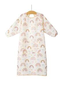 1 Cartoon Baby Eating Smock Long Sleeve Design Versatile Smock Does Not Pick A Dining Chair Adapts To Most Dining Chairs On The Market Double Fixation To Prevent Overturning Children's Art Painting Smock Apron Easy To Wash And Quick-Dry Breathable And Not Stuffy Sweat One Clothes To Wear More Than One Scene Material: Polyester
