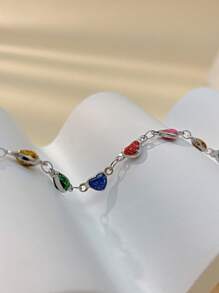 New Colored Heart Shaped Anklet, Minimalist Design, Versatile For Women - Heart Foot Ornaments - View 5