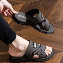 Men Plus Size Unisex Flat Casual Sandals Non-Slip Outdoor Beach Buckle Slippers Fashionable And Comfortable Japanese-Style PVC Shoes - Dark Grey - View 4