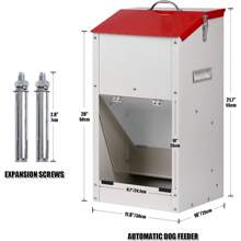 Galvanized Automatic Dog Feeder Large Breed Dog Food Dispenser For Large Dogs, 25lbs Outdoor Pets Feeder Gravity Food Feeder - 1 - View 4