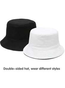 2 Packs Unisex Bucket Hat Beach Sun Hat Aesthetic Fishing Hat For Men Women Teens, UPF 50 Packable Summer Travel Beach Sun Hat,Reversible Double-Side-Wear