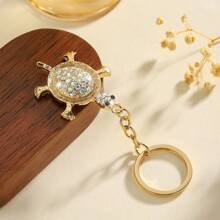 1 Stück und luxuriöser Schlüsselanhänger in Schildkrötenform, süßer europäischer und amerikanischer Stil, bunter Strass-Schmuck, schöner Schlüsselanhänger und Taschendeko für Damen