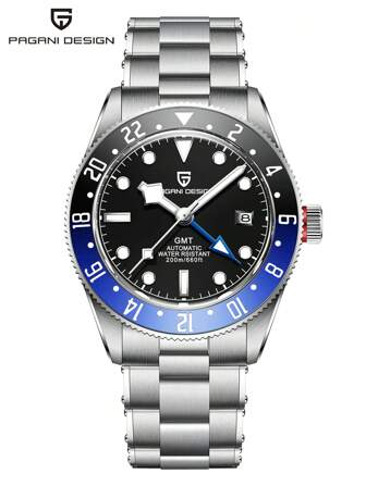  PAGANI DESIGN Watch Men Business Automatic Mechanical GMT Ceramic Bezel Stainless Steel Men Waterproof Watch PD-1706