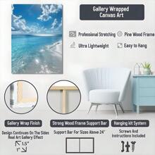 1pc Framed Canvas Poster, Beach Wall Art Paintings, Landscape Wall Art, Ocean Wall Art, Nature Wall Art, Ideal Gift For Bedroom Living Room Corridor, Wall Art, Wall Decor, Room Decoration