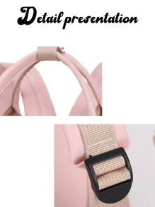 Customized Backpack, Mommy Bag, Travel Bag, Essentials For Baby Care, Customized Name, DIY, Solid Color, Minimalist, Large Capacity, Lightweight, School, Student, Travel, Outdoor, Multi-Pocket Design, Gift, Unique, Nylon - Multicolor - View 9