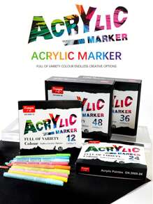 1pc Acrylic Marker Pen For Body Painting, Ceramic Decoration, DIY Photo Album, Graffiti, Art Supplies, Multiple Colors And Styles Available