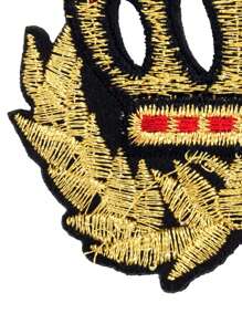 1pc Golden Wheat Ear Crown Iron-On Transfer Patch, Custom DIY Clothing Accessory, Embroidery Sewing Iron-On Cloth Applique, Garment/Shoes/Bag Decorative Patch, Repair Hole Embroidered Applique Summer, School - Multicolor - View 3