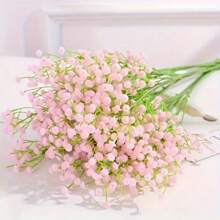 Flores artificiales de aliento para adolescentes - Ramo de flores artificiales de plástico rosa realista para bodas, compromisos, Navidad, Halloween, Acción de Gracias, Día de San Valentín y celebraciones de Juneteenth, decoraciones exteriores, decoración de jardín, planta exterior, jardinería, flores artificiales