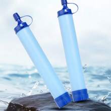 1PC Portable Camping Hiking Emergency Life Survival Purifier Water Filter Straw Tool - Blue - View 3