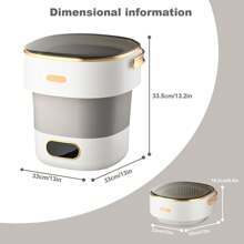 strundghti Portable Washing Machine With Spin Dryer, Fully Automatic 13L Folding Washing Machine With 3 Cleaning Modes For Underwear, Baby Clothes Cleaning