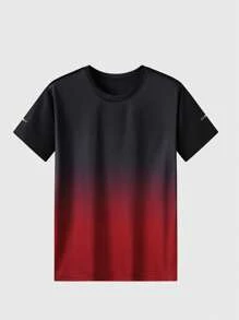 Women's Short Sleeve T-Shirt, Thin Lightweight Ice Silk, Outdoor Casual Sports Top - Red - View 2